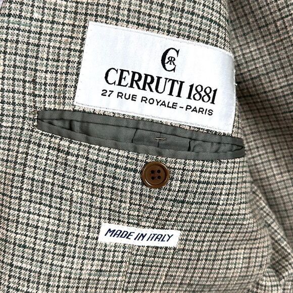 CERRUTI 1881 Vintage Silk Lightweight Blazer Taupe Single Breasted Fitted 34L - Picture 11 of 16